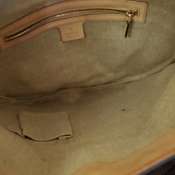 Gucci Horsebit Flora Wave Blue Canvas Hobo Bag - Picture 8 of 9